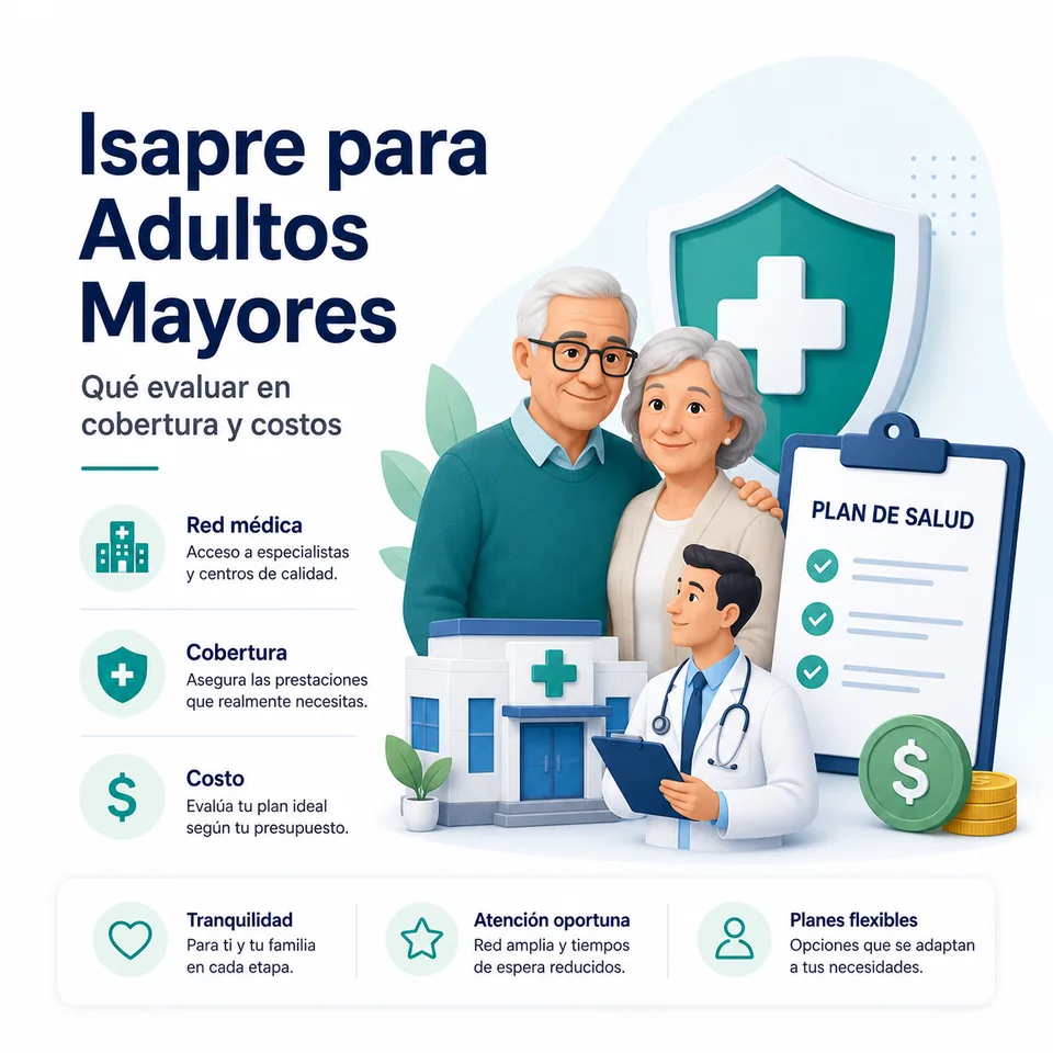 Infografía Cotizador Isapre para adultos mayores y evaluación de plan de salud