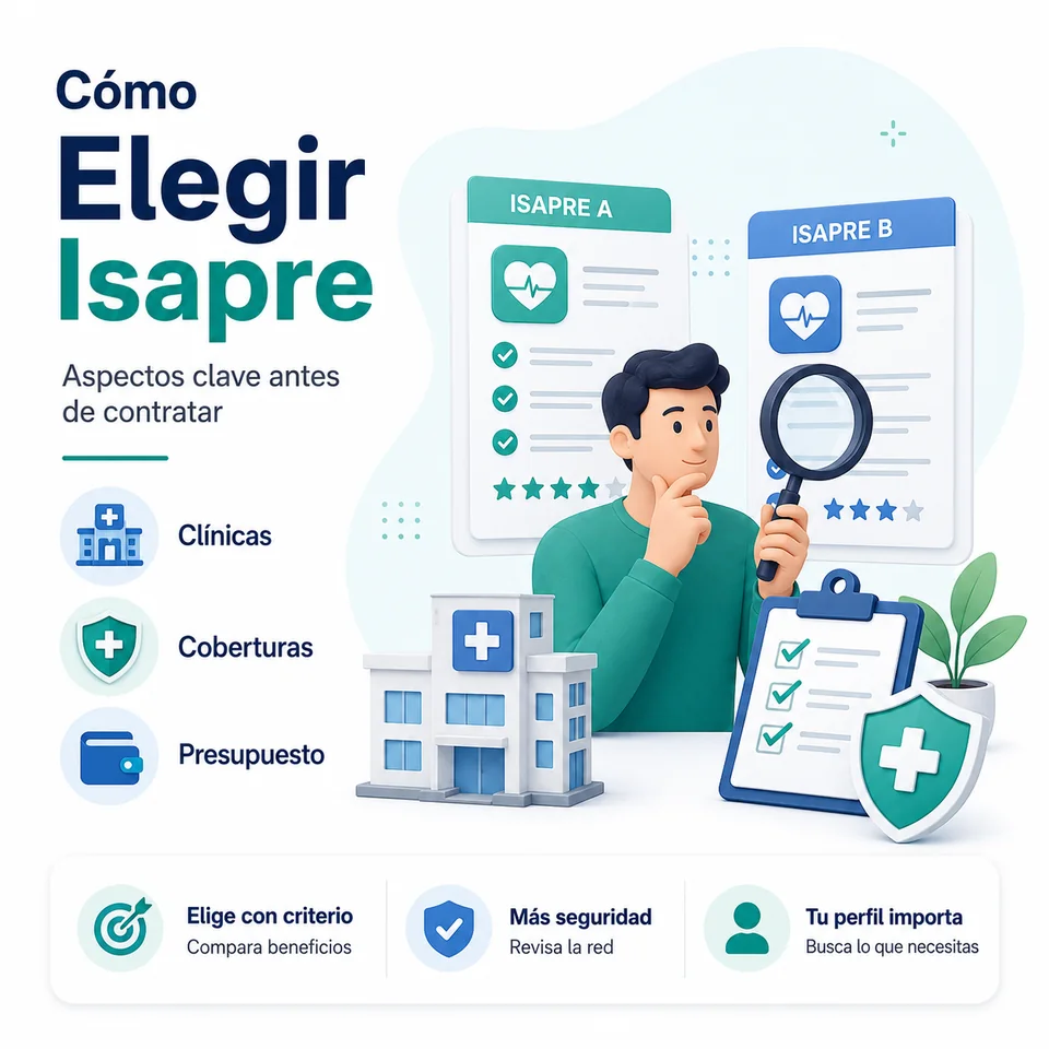Infografía Cotizador Isapre con criterios para elegir Isapre