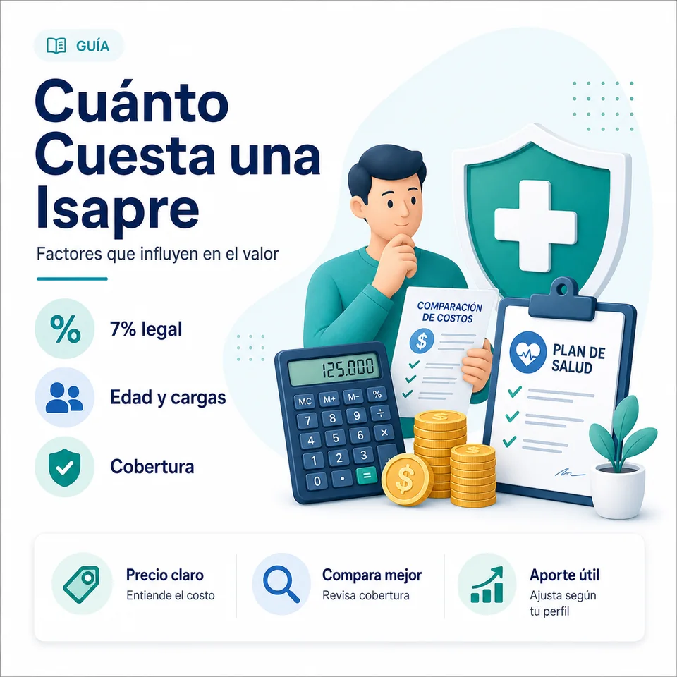Infografía Cotizador Isapre sobre cuánto cuesta una Isapre y los factores que influyen en el valor
