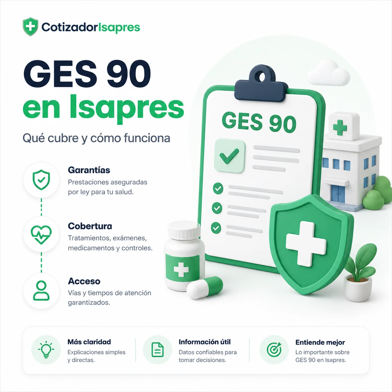 Infografía Cotizador Isapre sobre GES 90 en Isapres