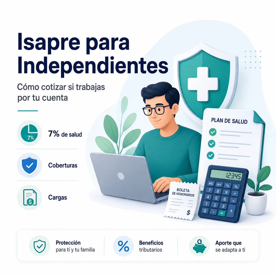 Infografía Cotizador Isapre para trabajadores independientes en Chile